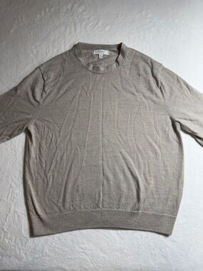 Banana Republic Men's Crewneck Merino Wool Sweater in Light Taupe